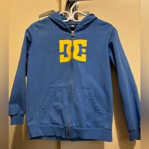 DC kids/youth Hoodie in Blue with Yellow Logo